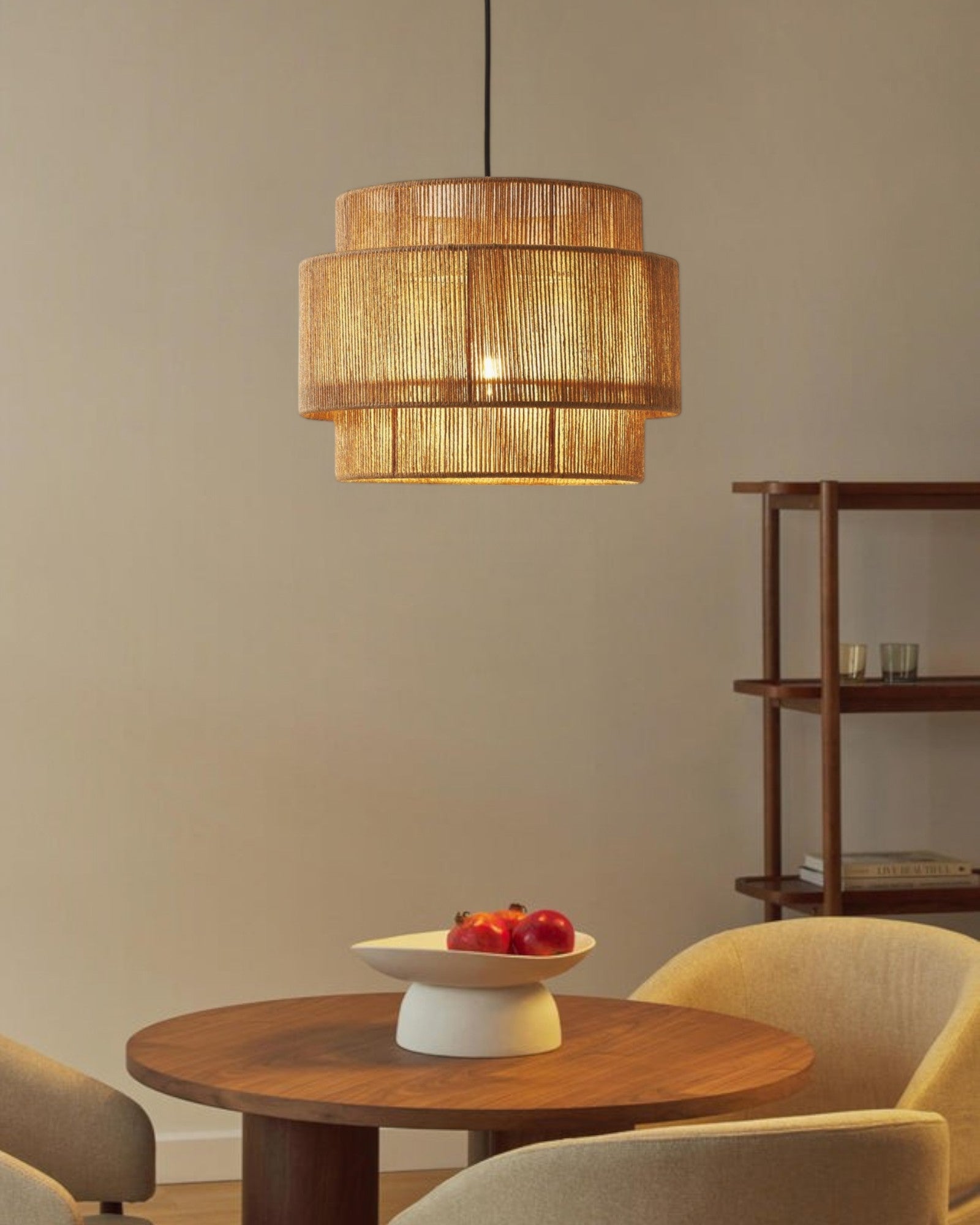 Éclhem | Suspension en jute – design naturel – Ø30 cm, H45 cm