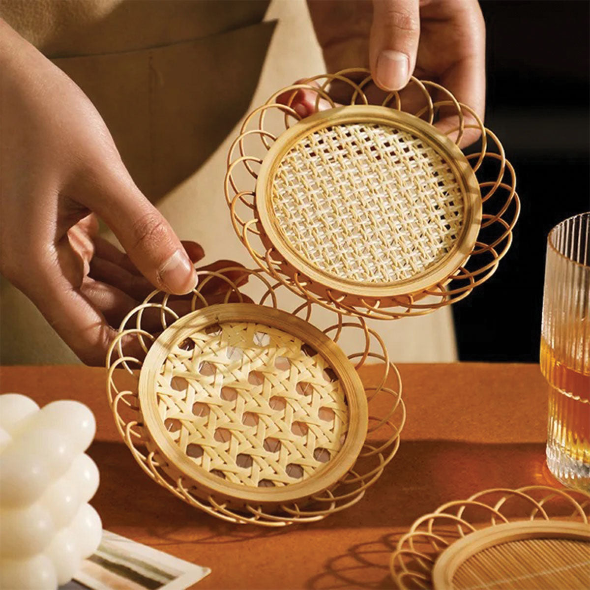 Purorm | Sous-verres en bambou – élégance naturelle – protection optimale
