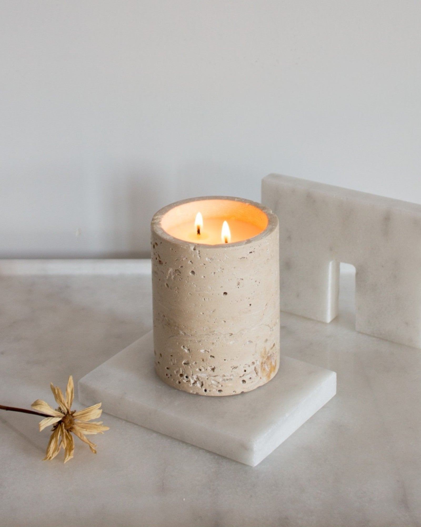 Nuit Varme | Vase en Marbre – Bougeoir élégant – Rangement stylé