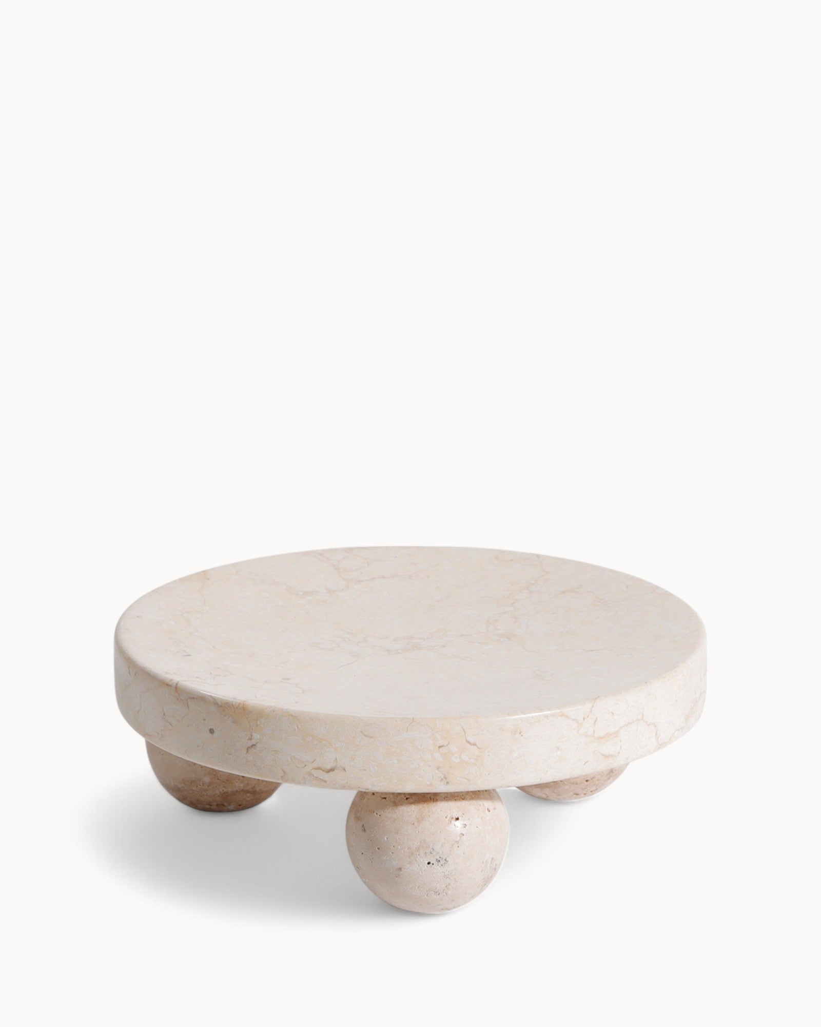 Maiter | Plateau en marbre beige – 23x9 cm – Élégance décorative