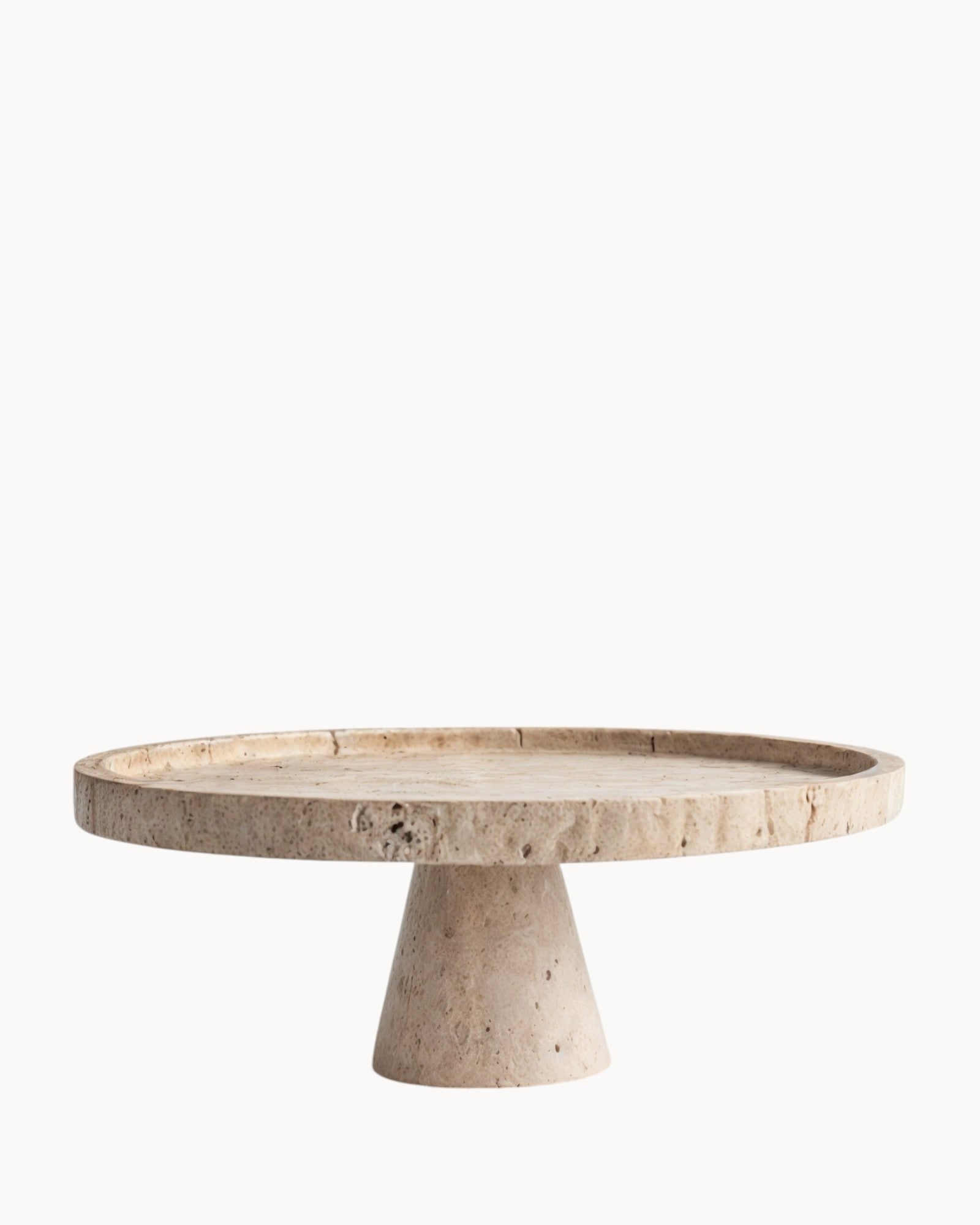 Blåkon | Support à Gâteau en Marbre Beige – Élégance Artisanale