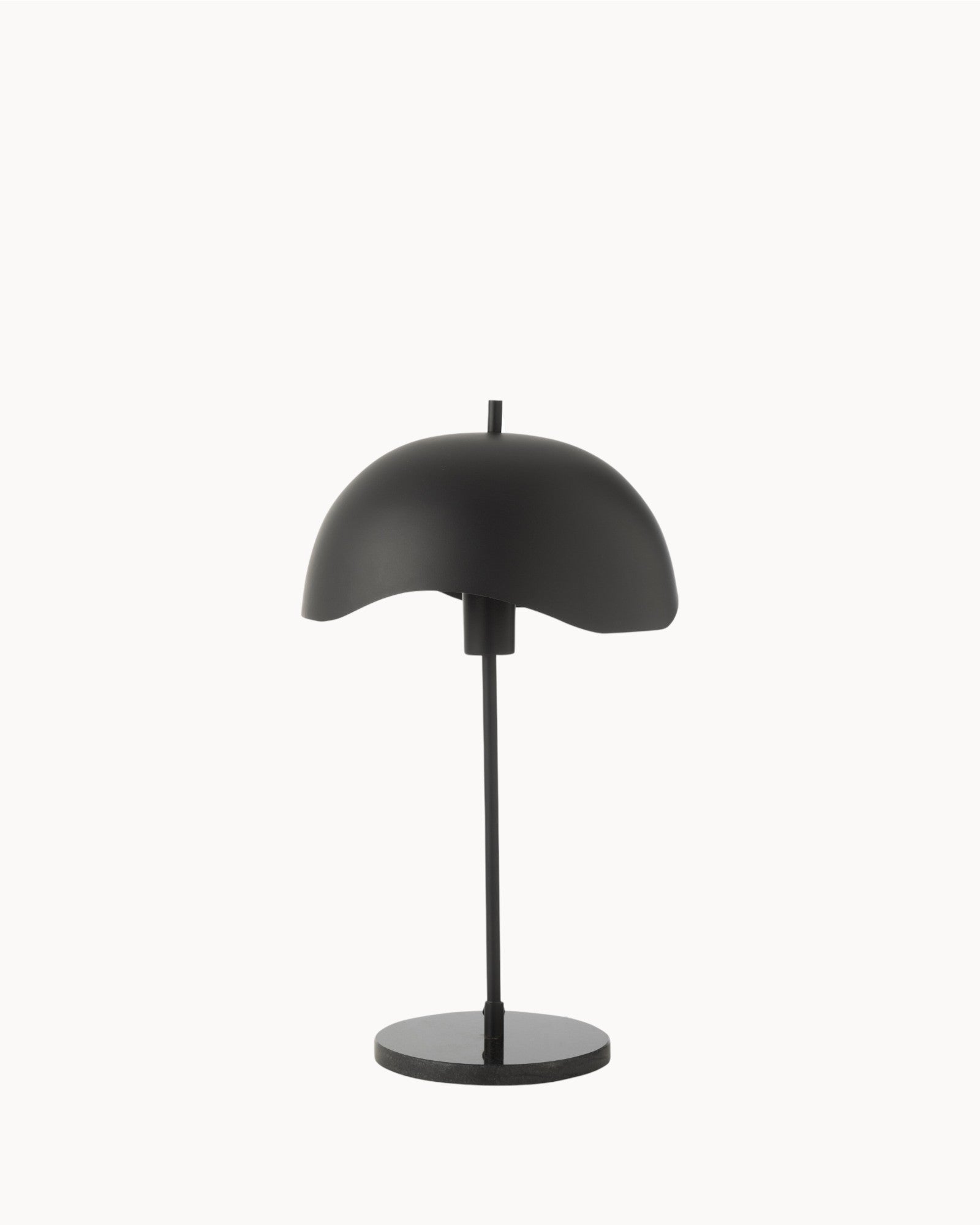 Fjoord | Lampe de table moderne – métal noir – base en marbre