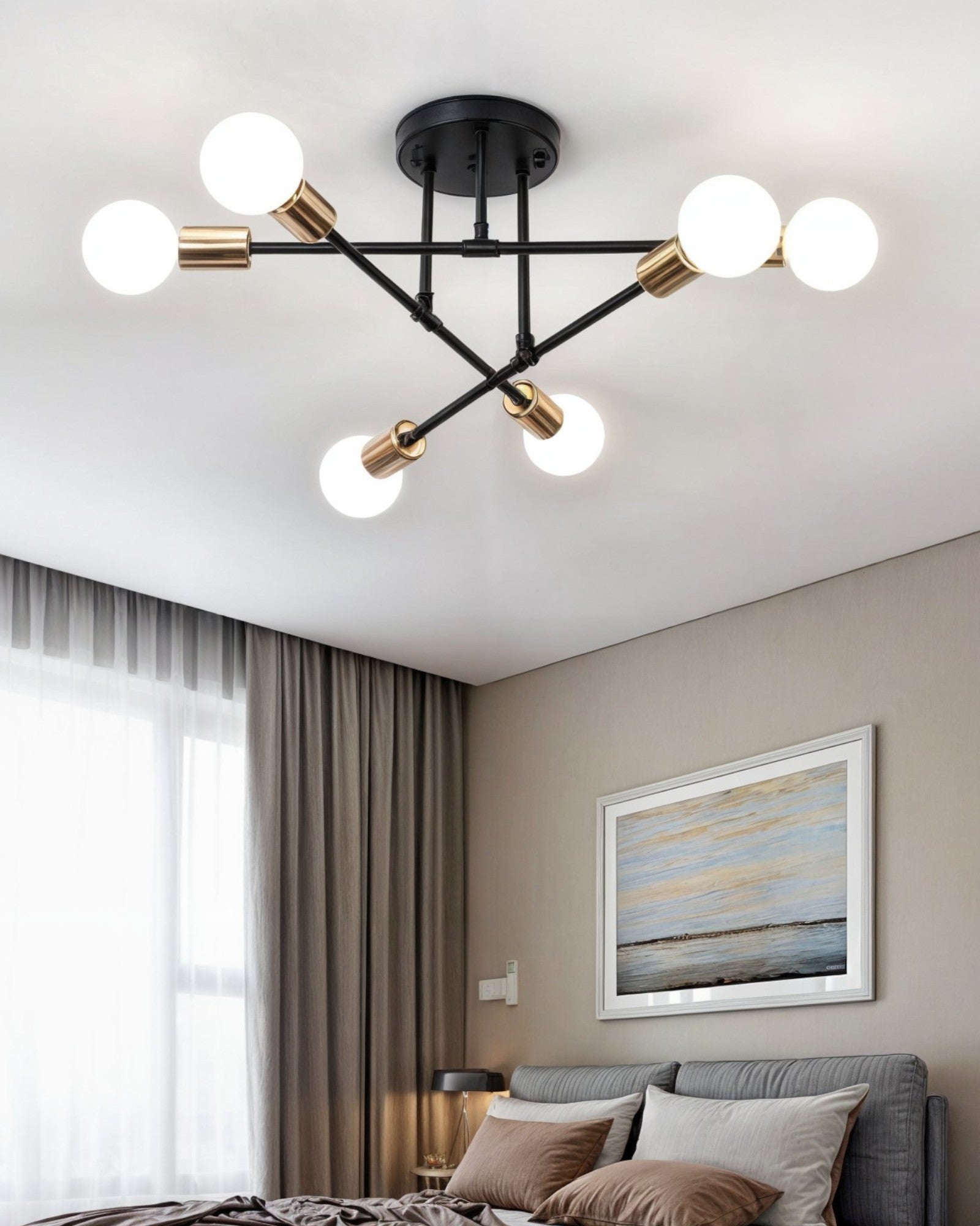 Norsnö | Plafonnier Rétro – 6 lumières – Chic moderne