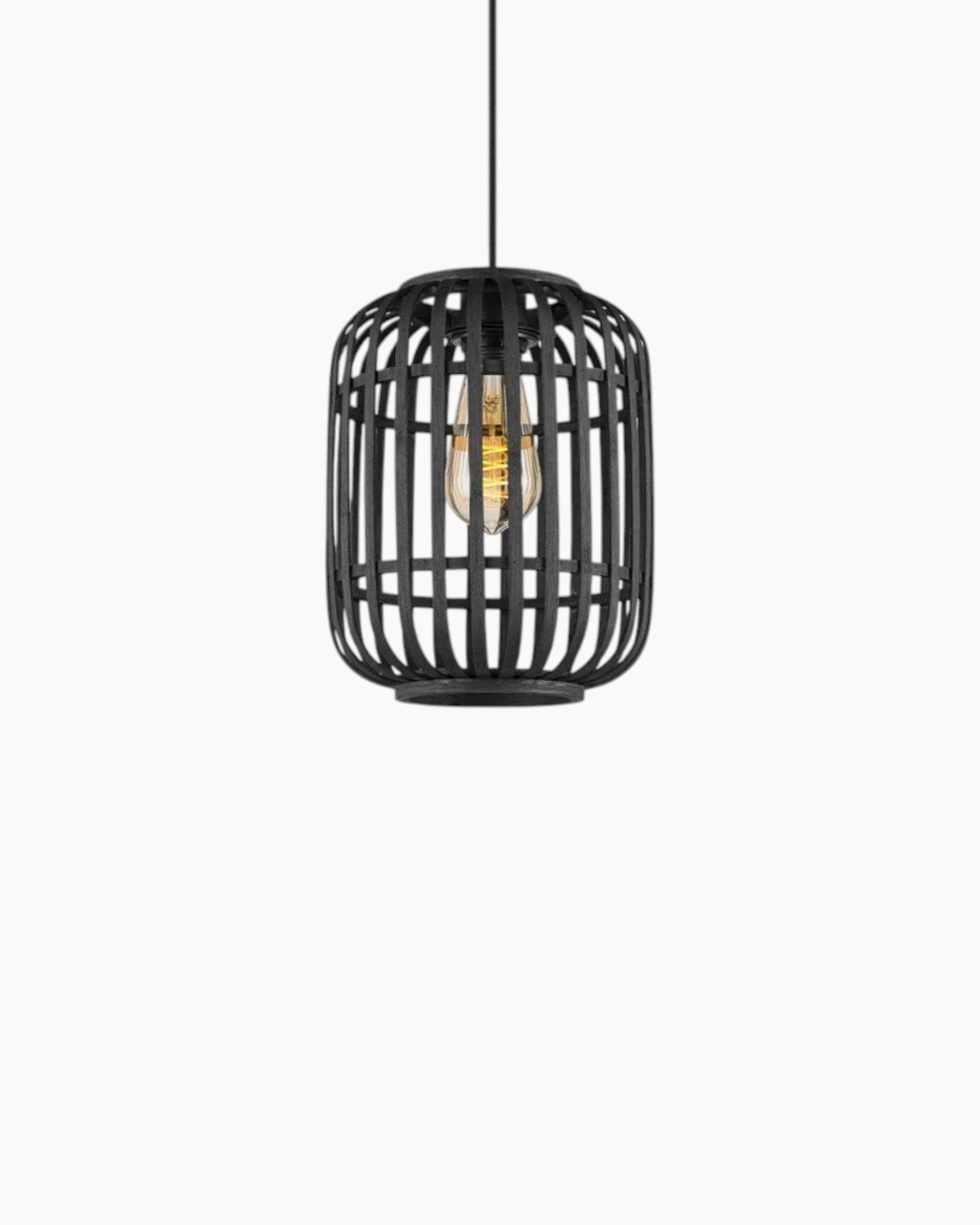 Vineil | Suspension en bambou noir – Éclairage chaleureux – Ø21,5 x 131 cm