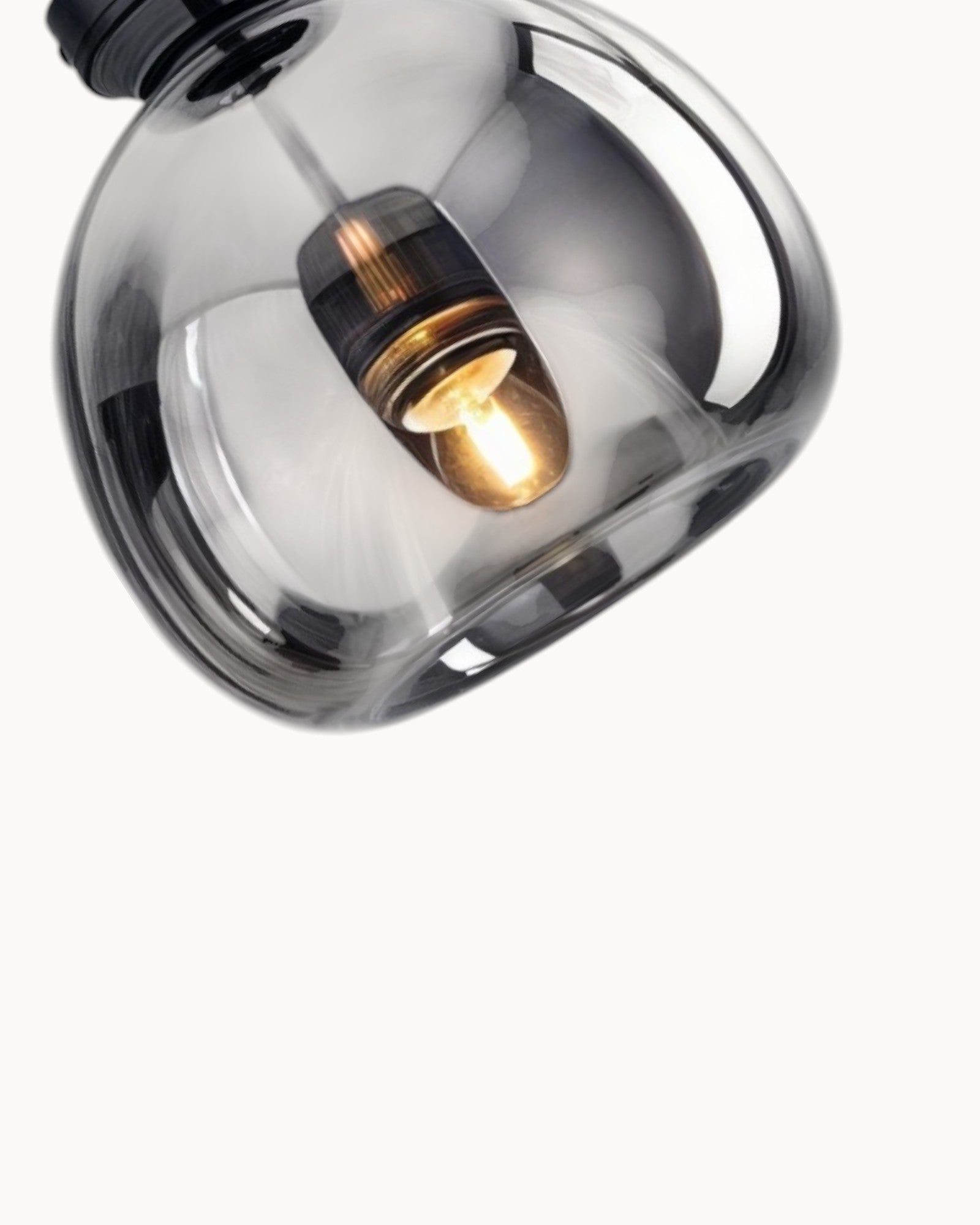 Clauce | Lampe de plafond moderne – verre fumé/cognac – éclairage LED – Ø 25 cm