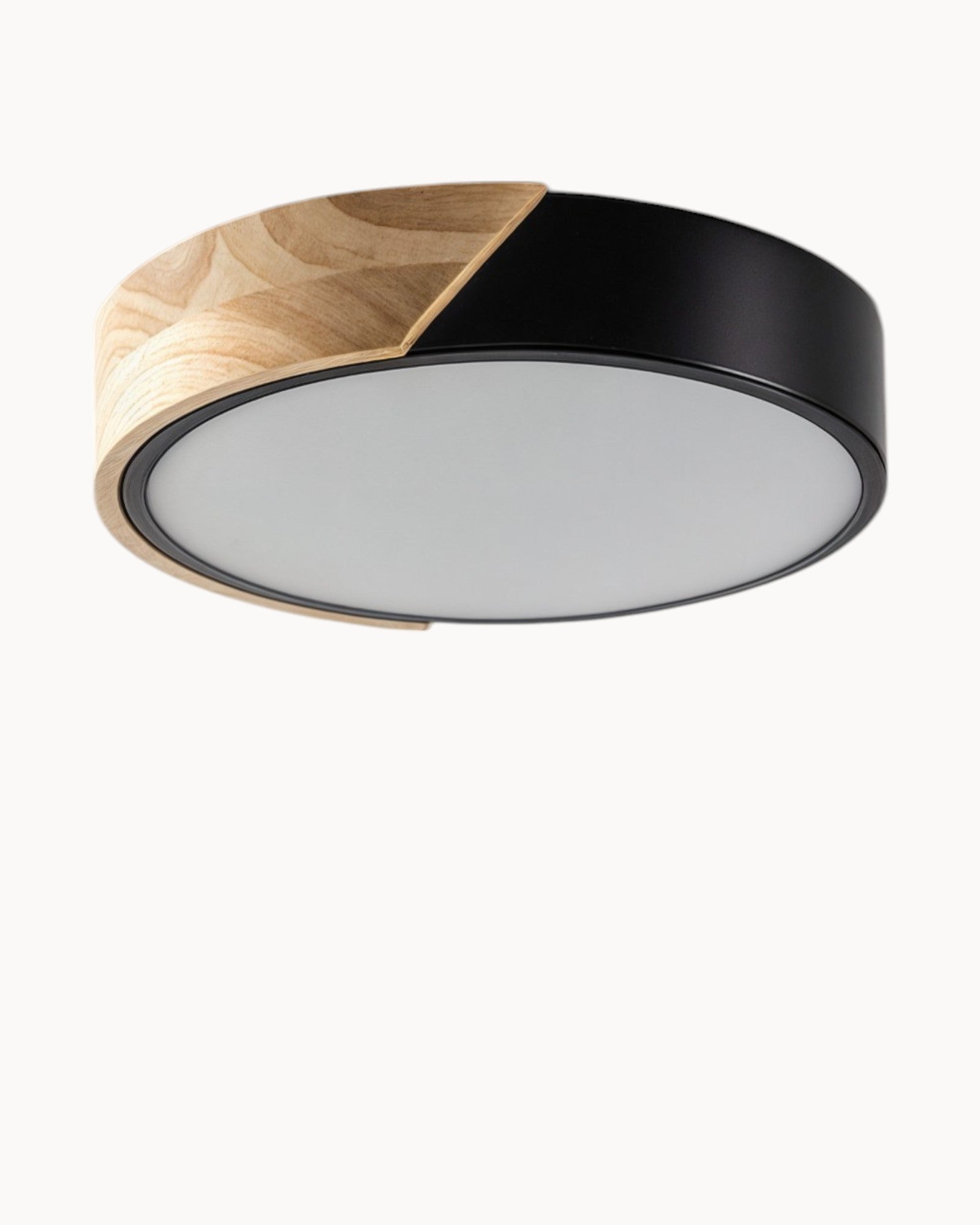 Neige Nord | Lampe de plafond LED – Bois et fer – CCT réglable