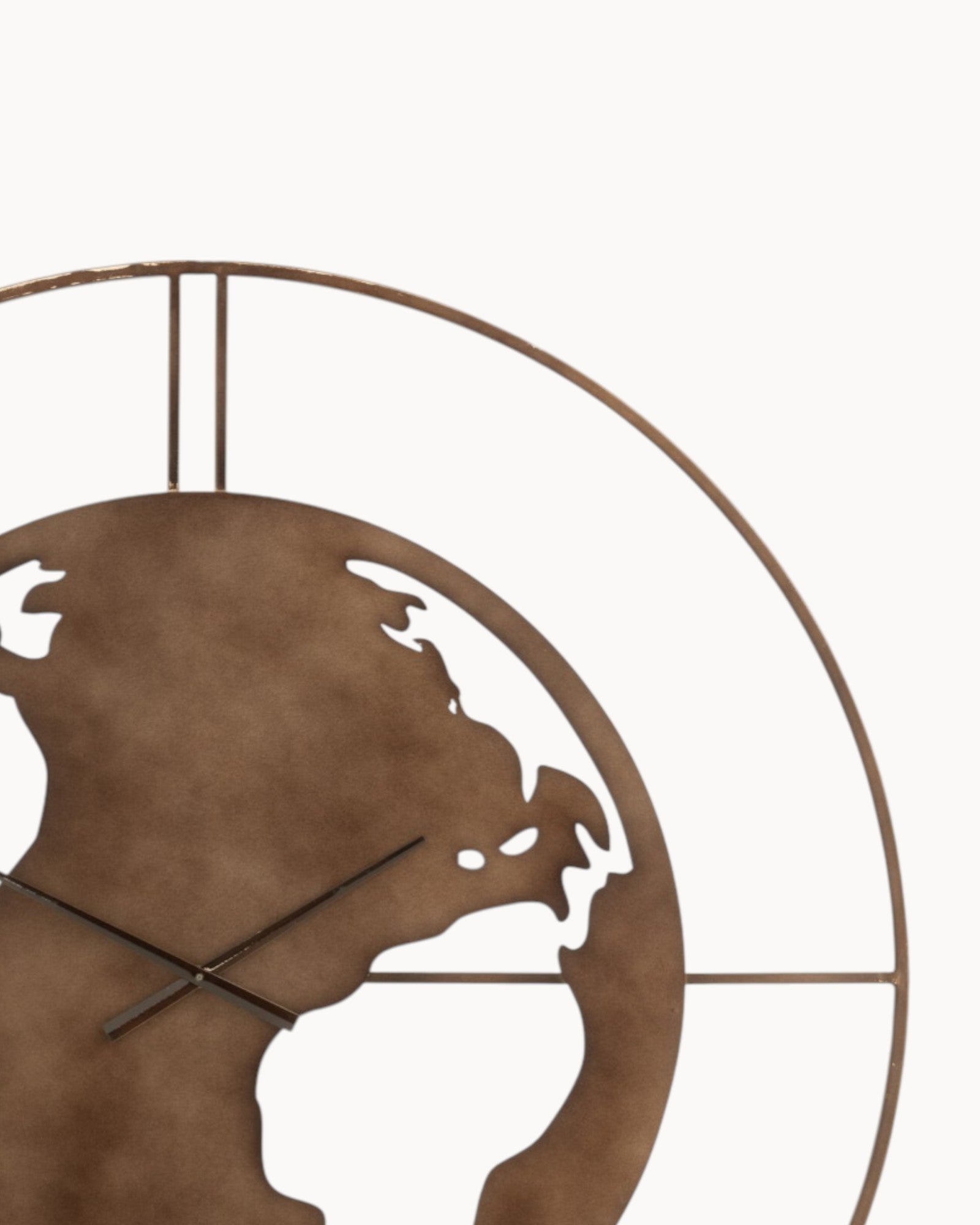 Sollys | Horloge murale en métal – design industriel – 90 cm – carte du monde élégante