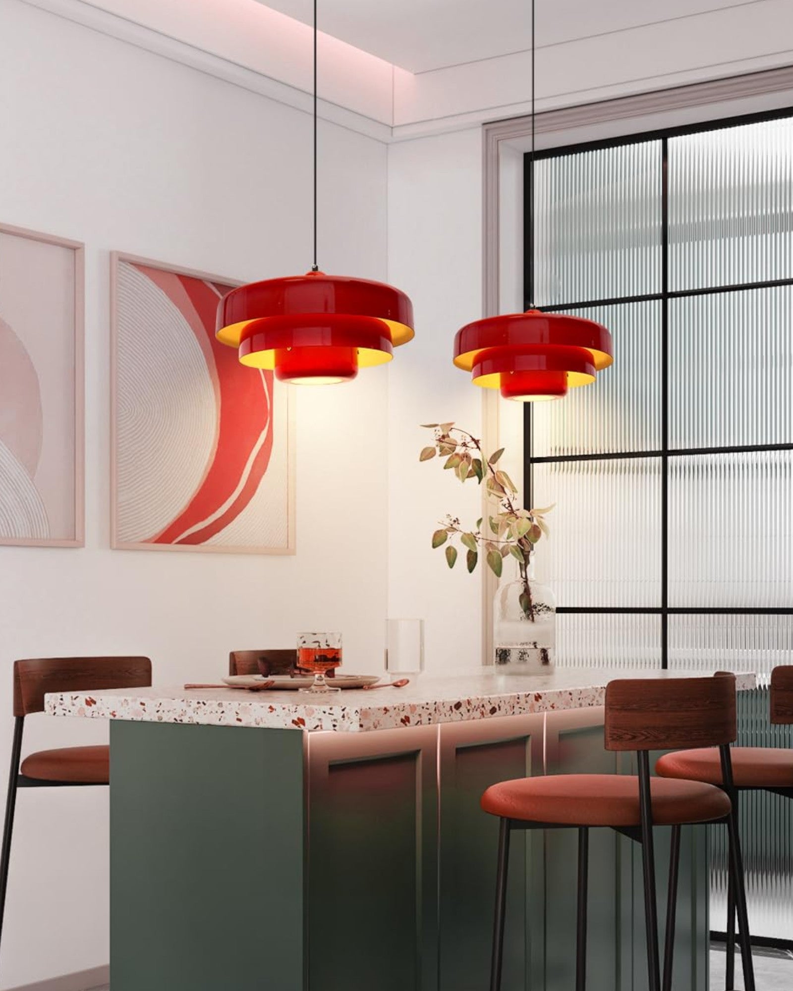 Venige | Suspension Mid-Century – Finition noir-or – Élégance intemporelle