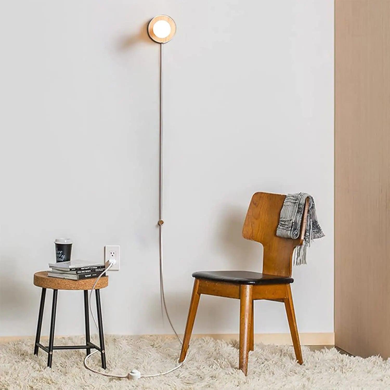 Lumnge | Applique murale en bois – dimmable – abat-jour en verre blanc