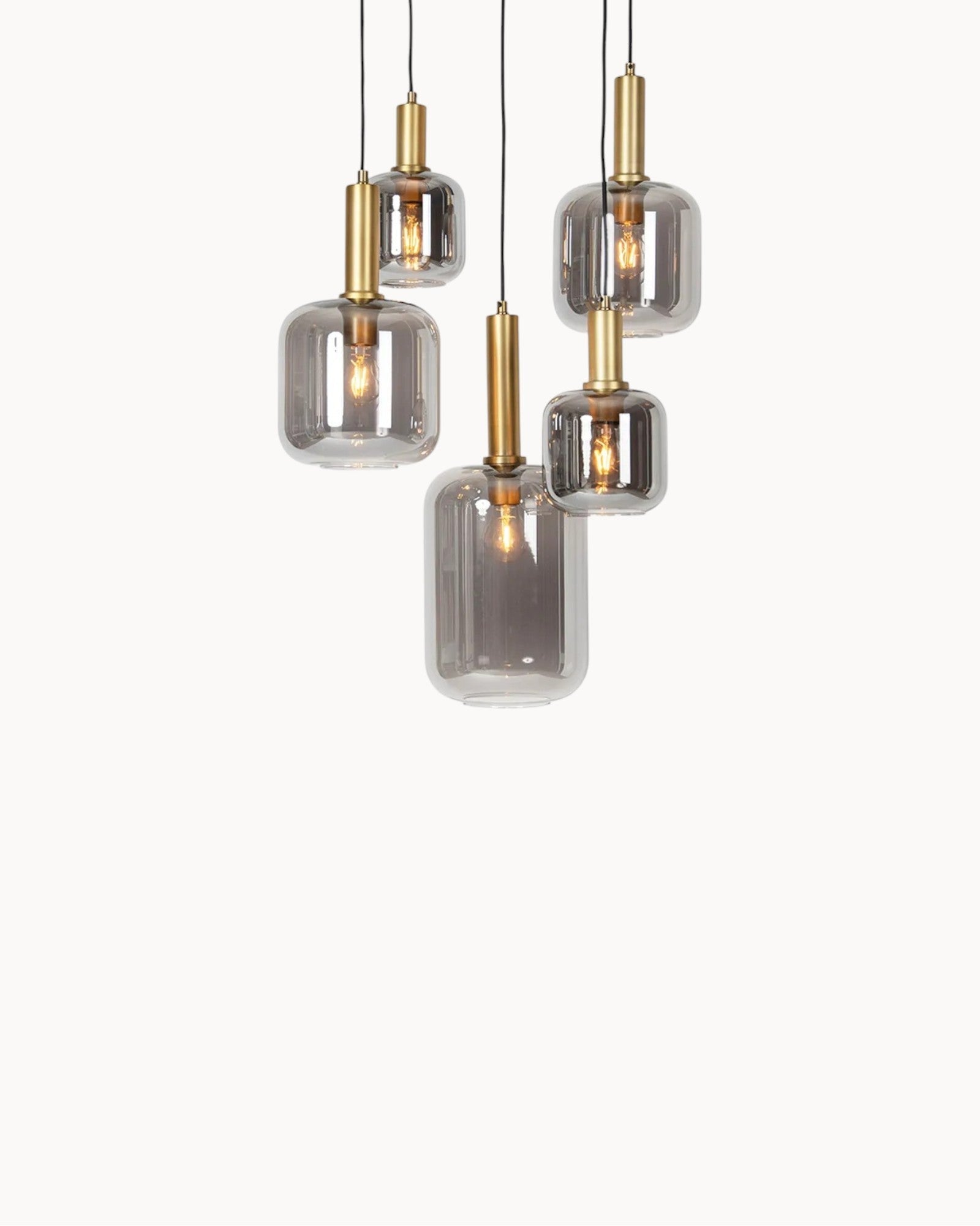 Chic Storm | Suspension en verre moderne – 5 flammes élégantes