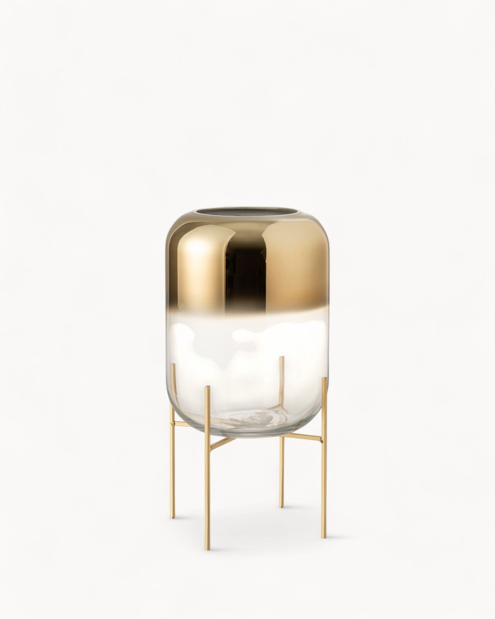 Soleil Skon | Vase en verre – Or/Transparent – Élégance suprême