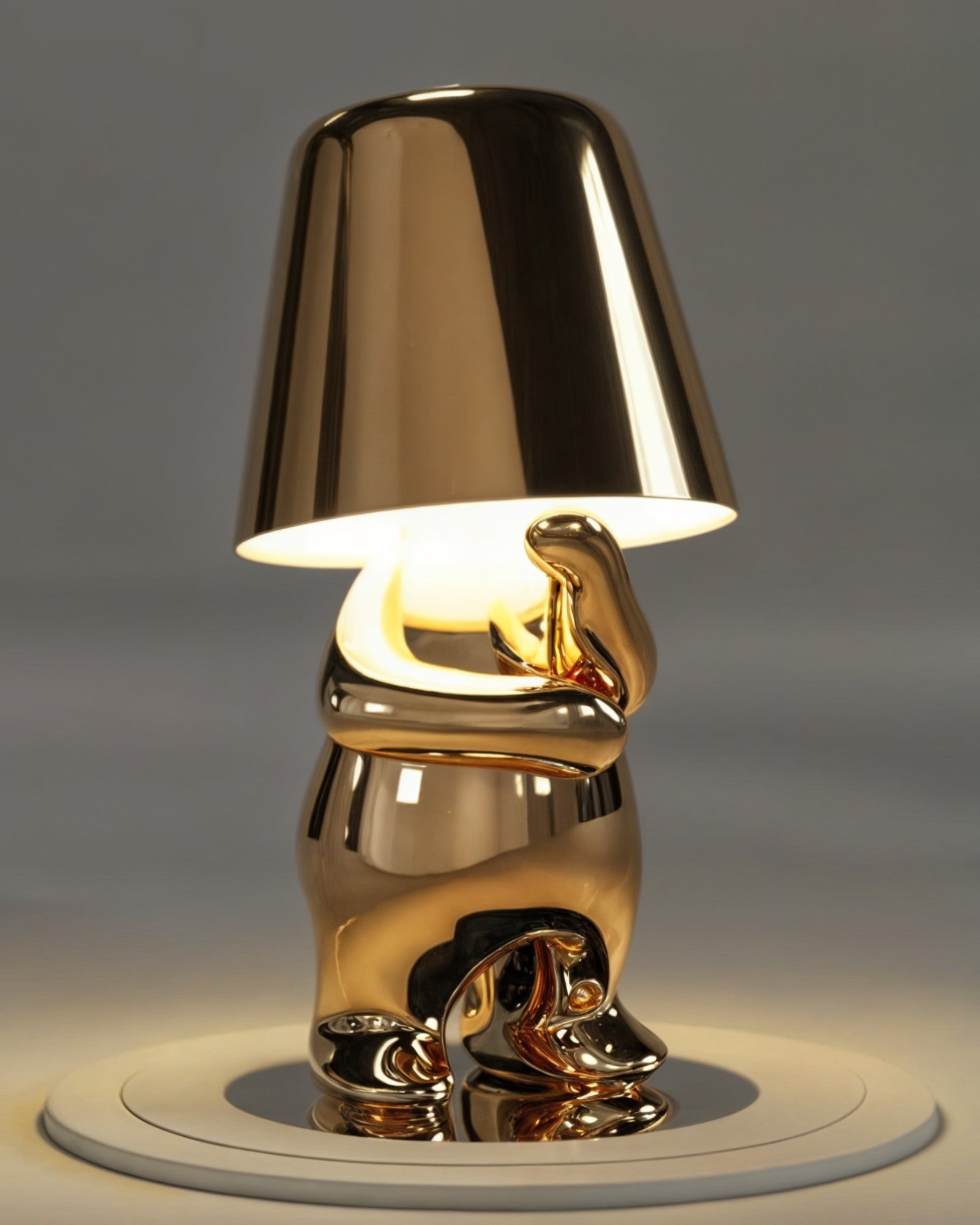 Tidpur | Lampe de table USB rechargeable – dorée – dimmable