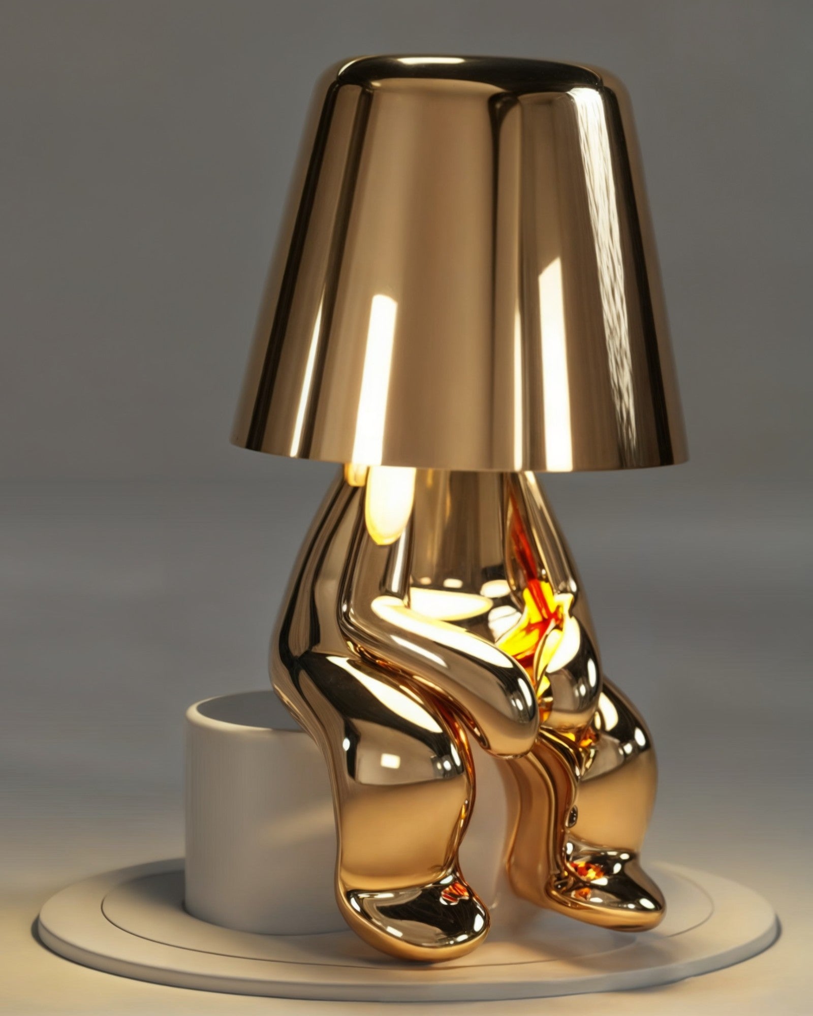 Tidpur | Lampe de table USB rechargeable – dorée – dimmable