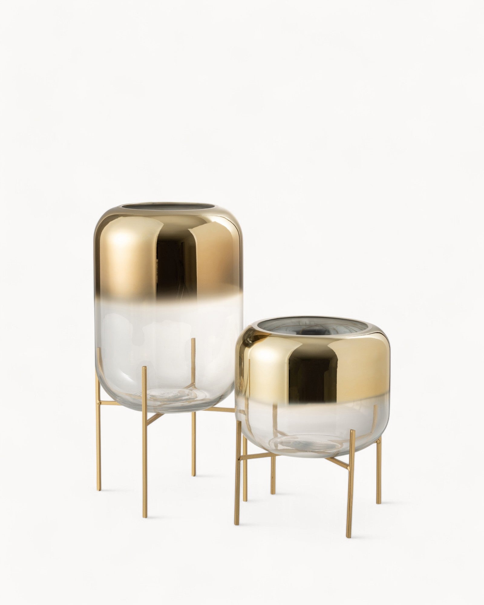 Soleil Skon | Vase en verre – Or/Transparent – Élégance suprême