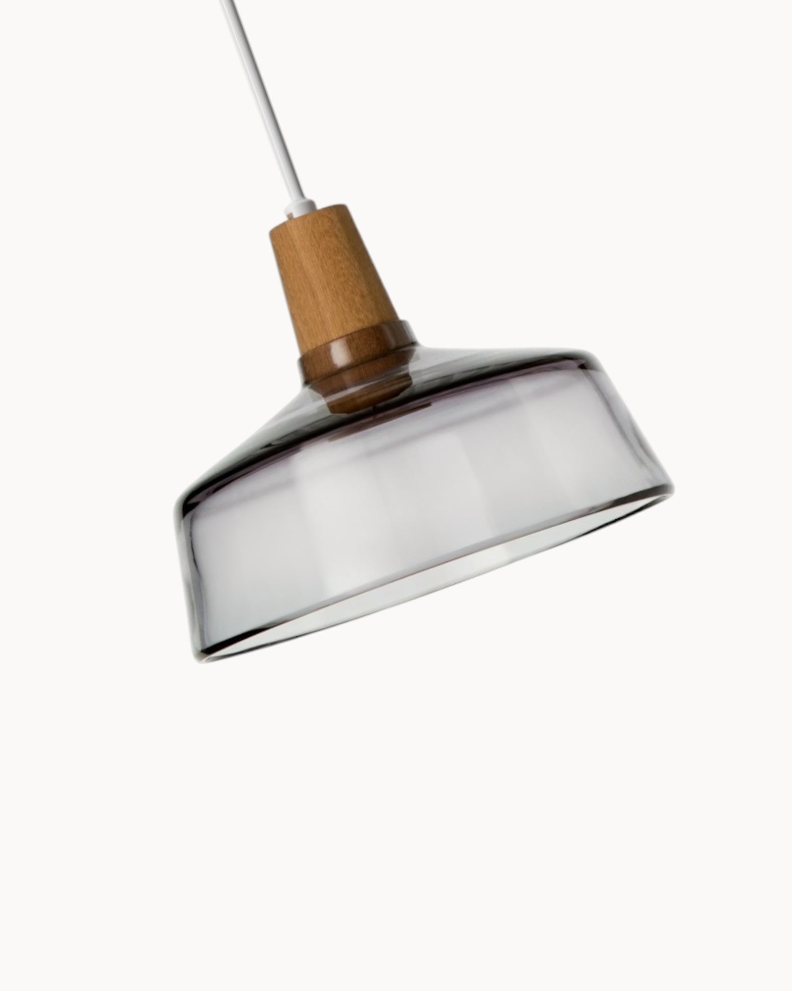 Lumind | Lampe de loft en verre moderne – socle en bois élégant