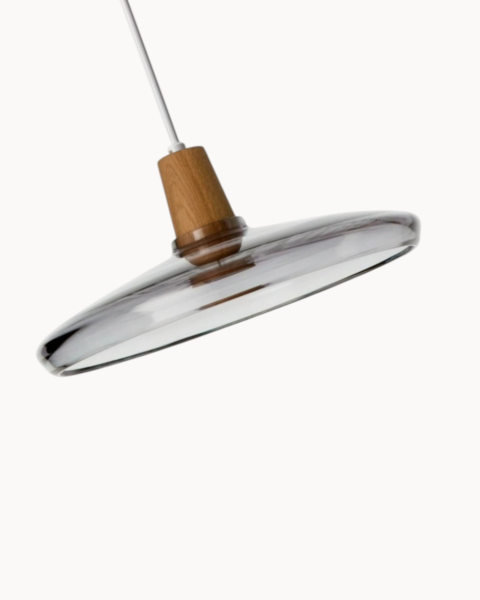 Lumind | Lampe de loft en verre moderne – socle en bois élégant
