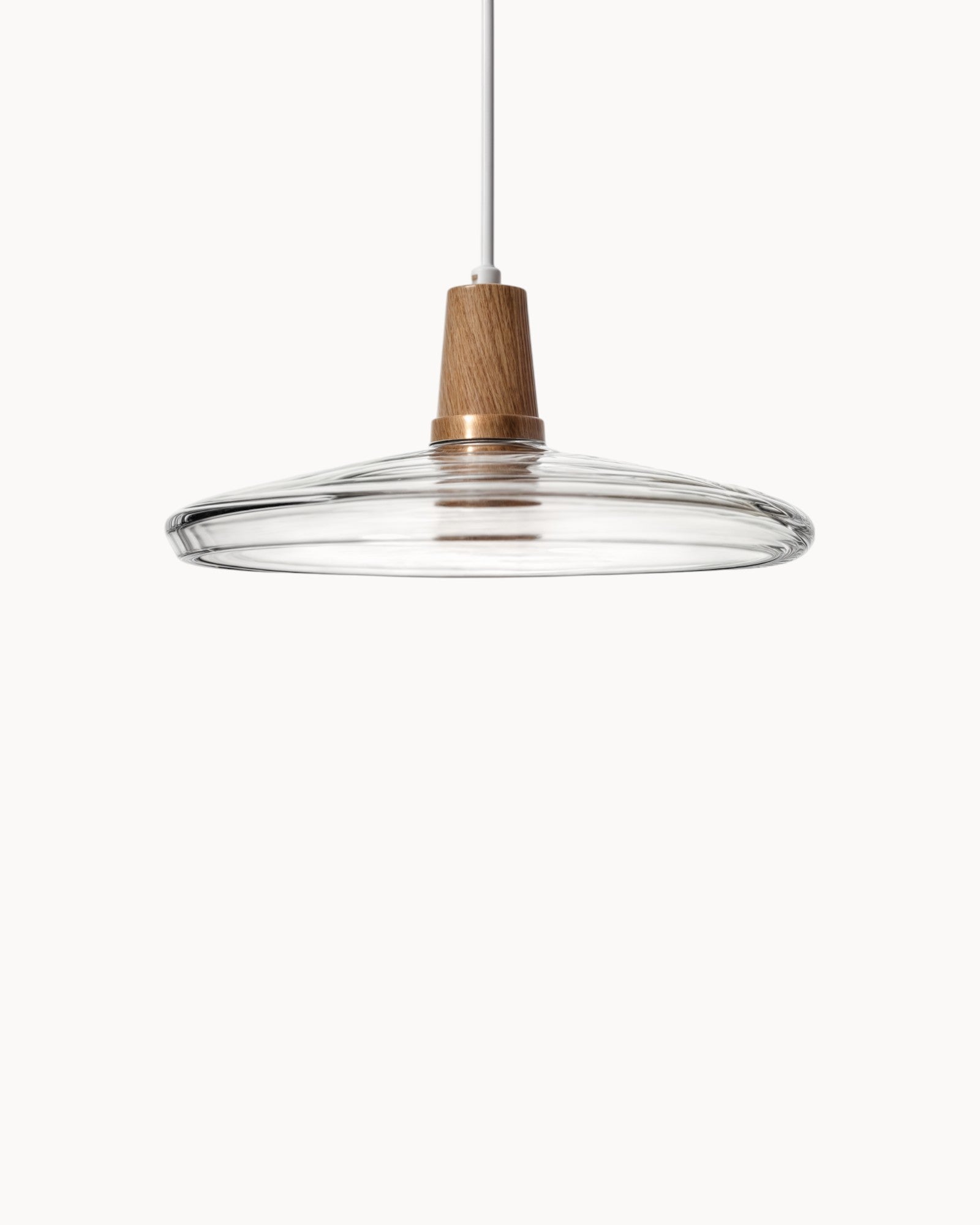 Lumind | Lampe de loft en verre moderne – socle en bois élégant