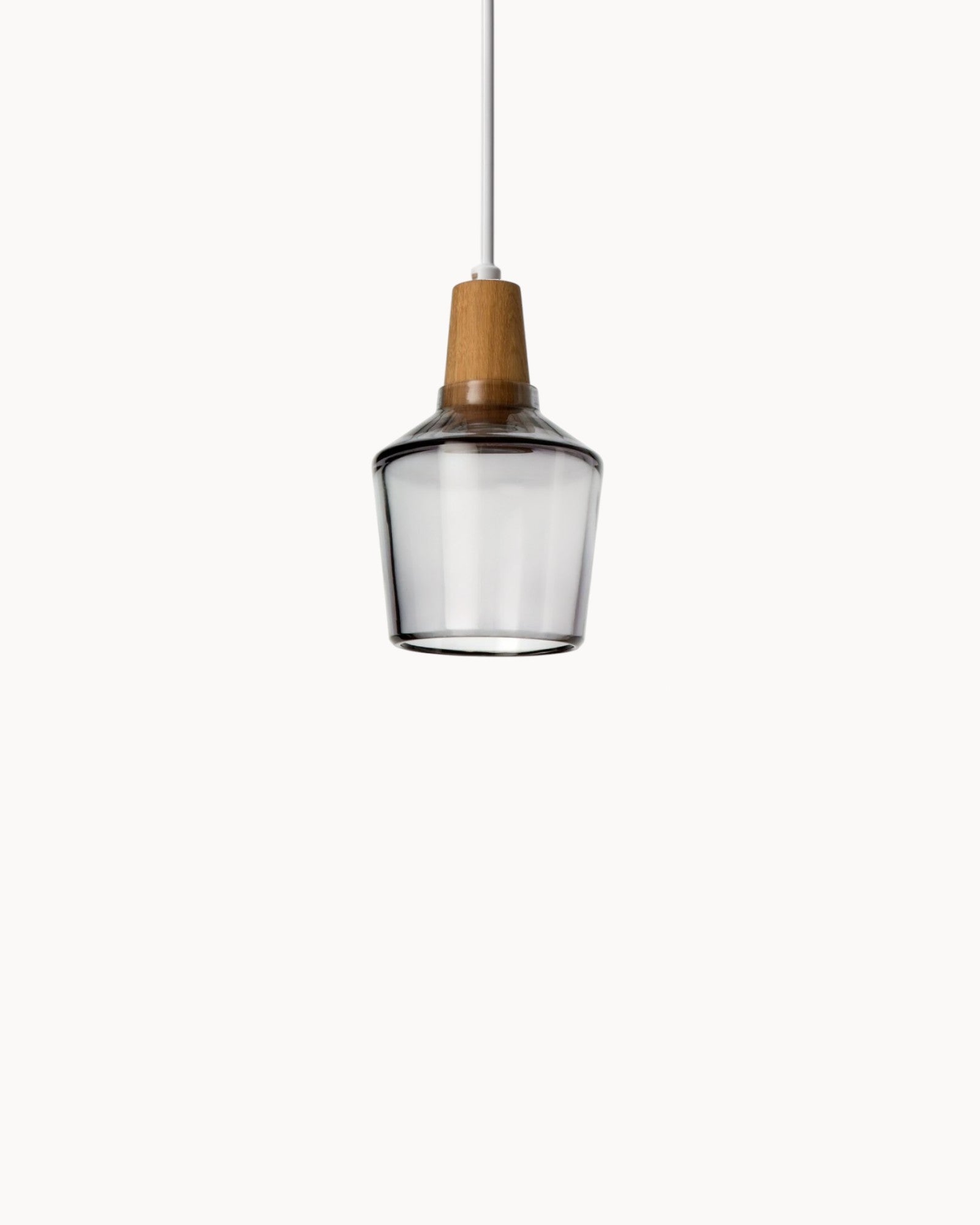 Lumind | Lampe de loft en verre moderne – socle en bois élégant