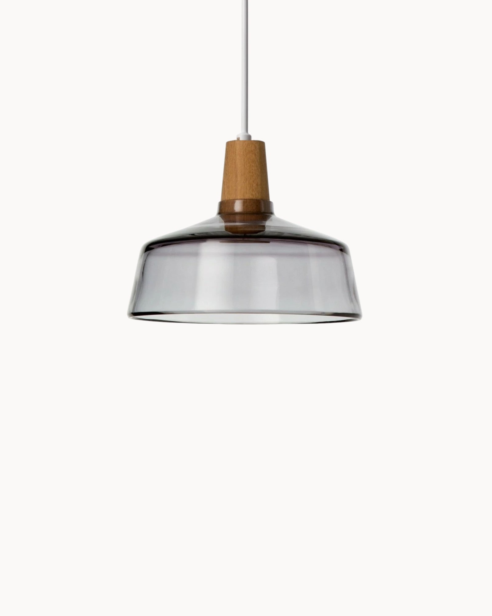 Lumind | Lampe de loft en verre moderne – socle en bois élégant