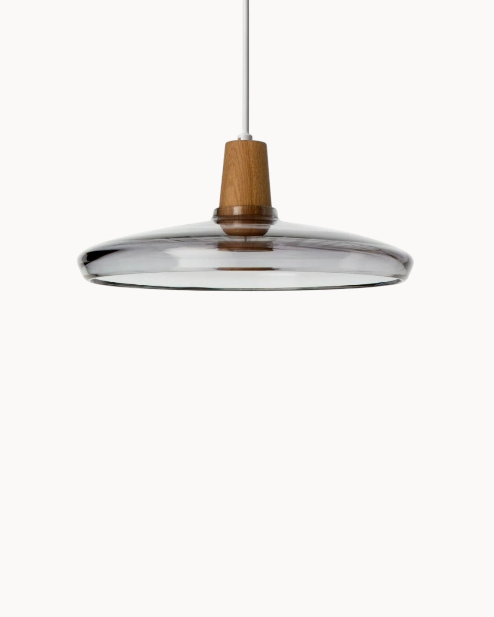 Lumind | Lampe de loft en verre moderne – socle en bois élégant