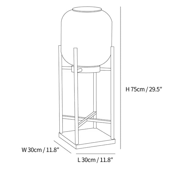 Brume Hem | Lampe sur pied solaire – acier inoxydable – design moderne
