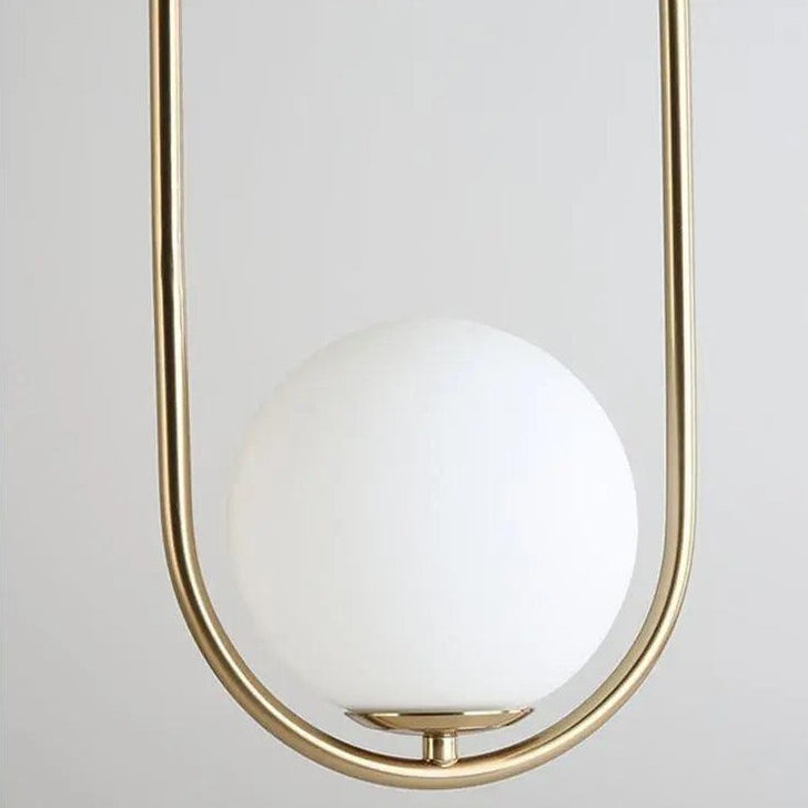 Linge Lind | Suspension réglable – cadre doré – abat-jour en verre