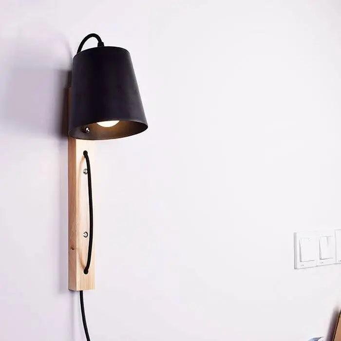 Douust | Applique murale en bois noir – Douille E27 – Élégance scandinave