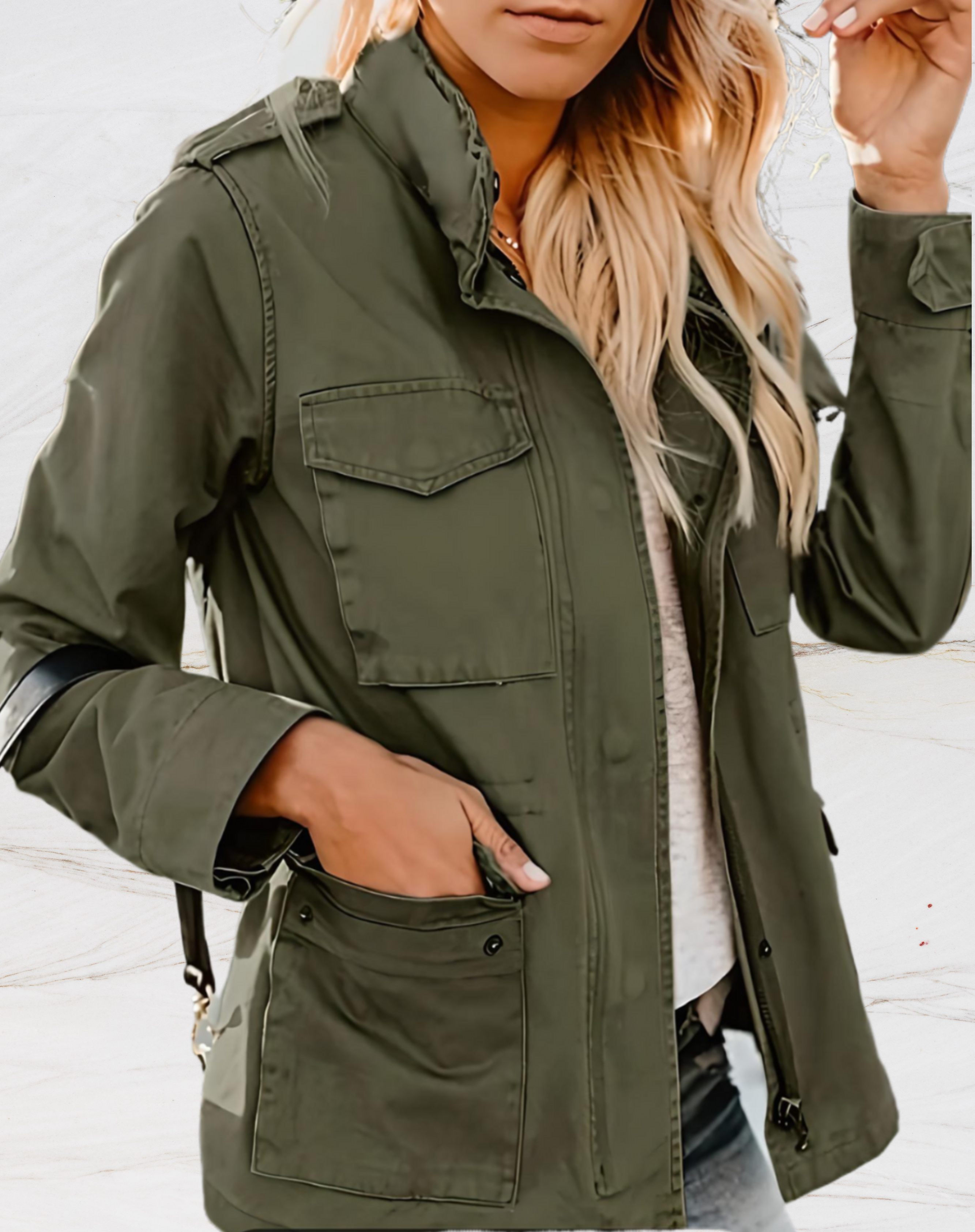 Nora Women's Jacket – Elegant Long Sleeve Jacket with Four Practical Pockets
