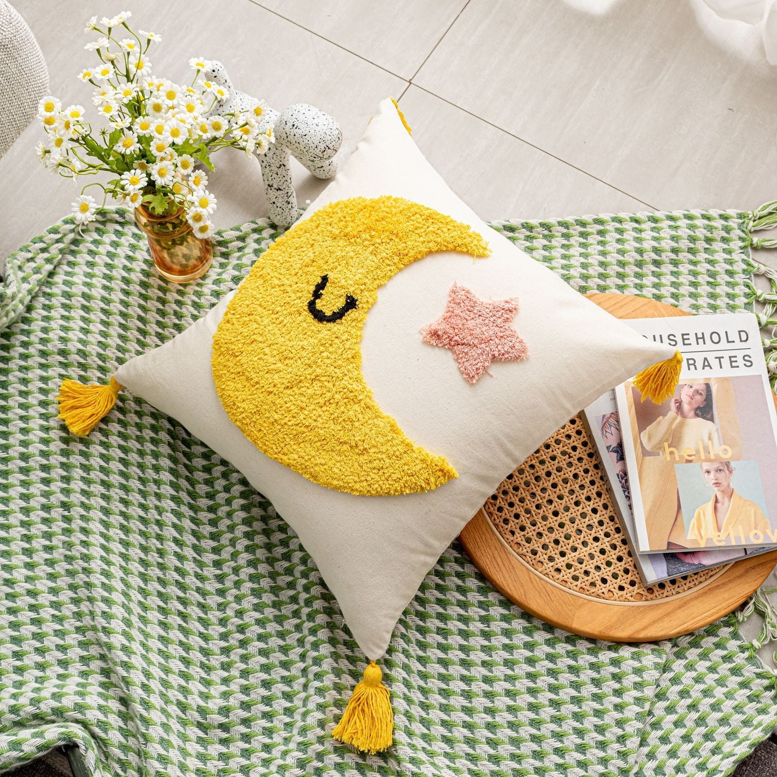 Housse de coussin tuftée Liora Joy