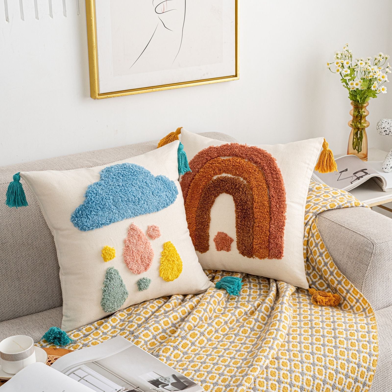 Housse de coussin tuftée Liora Joy