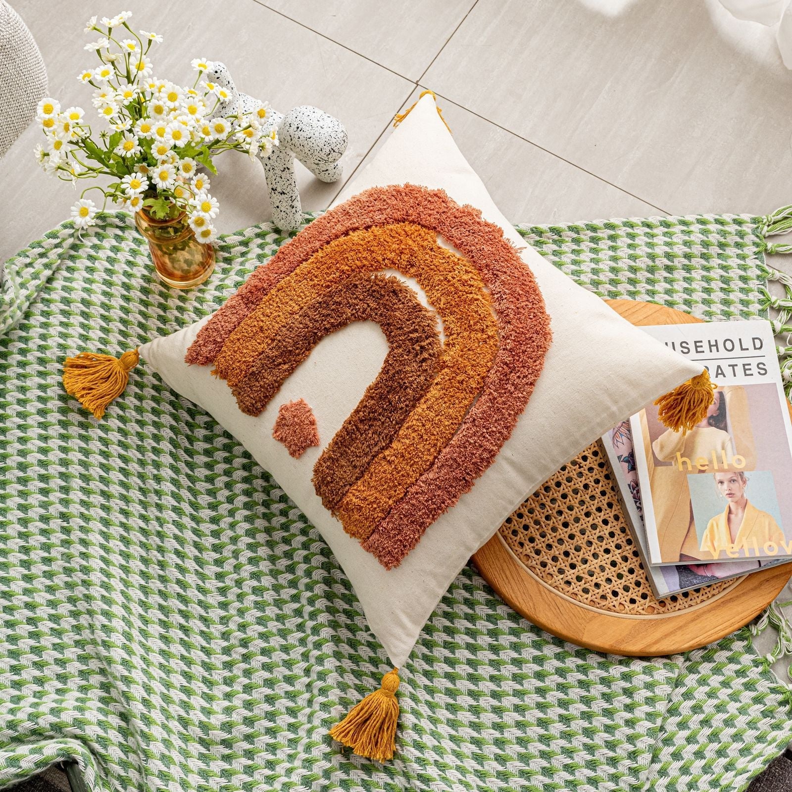 Housse de coussin tuftée Liora Joy