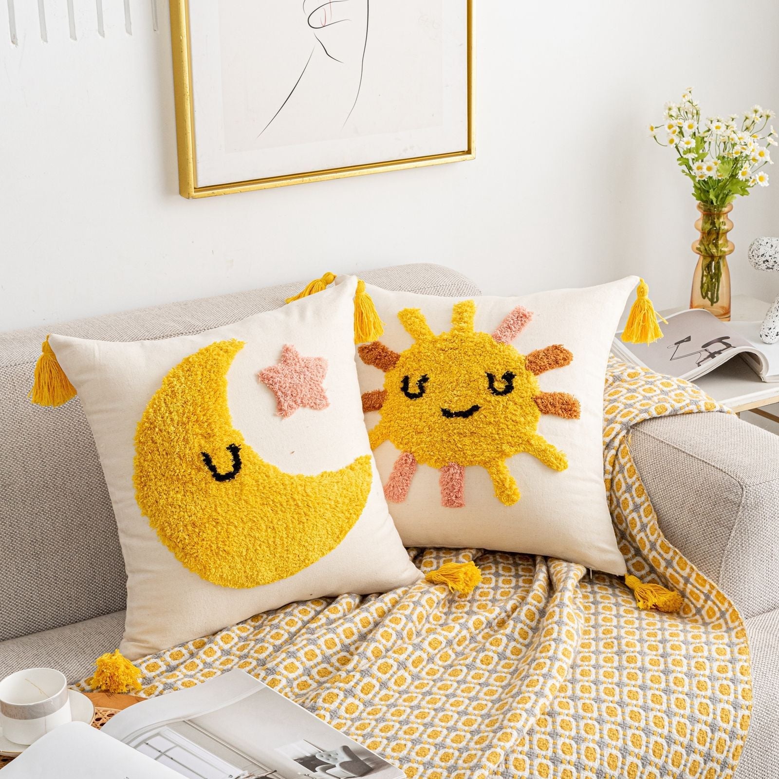 Housse de coussin tuftée Liora Joy