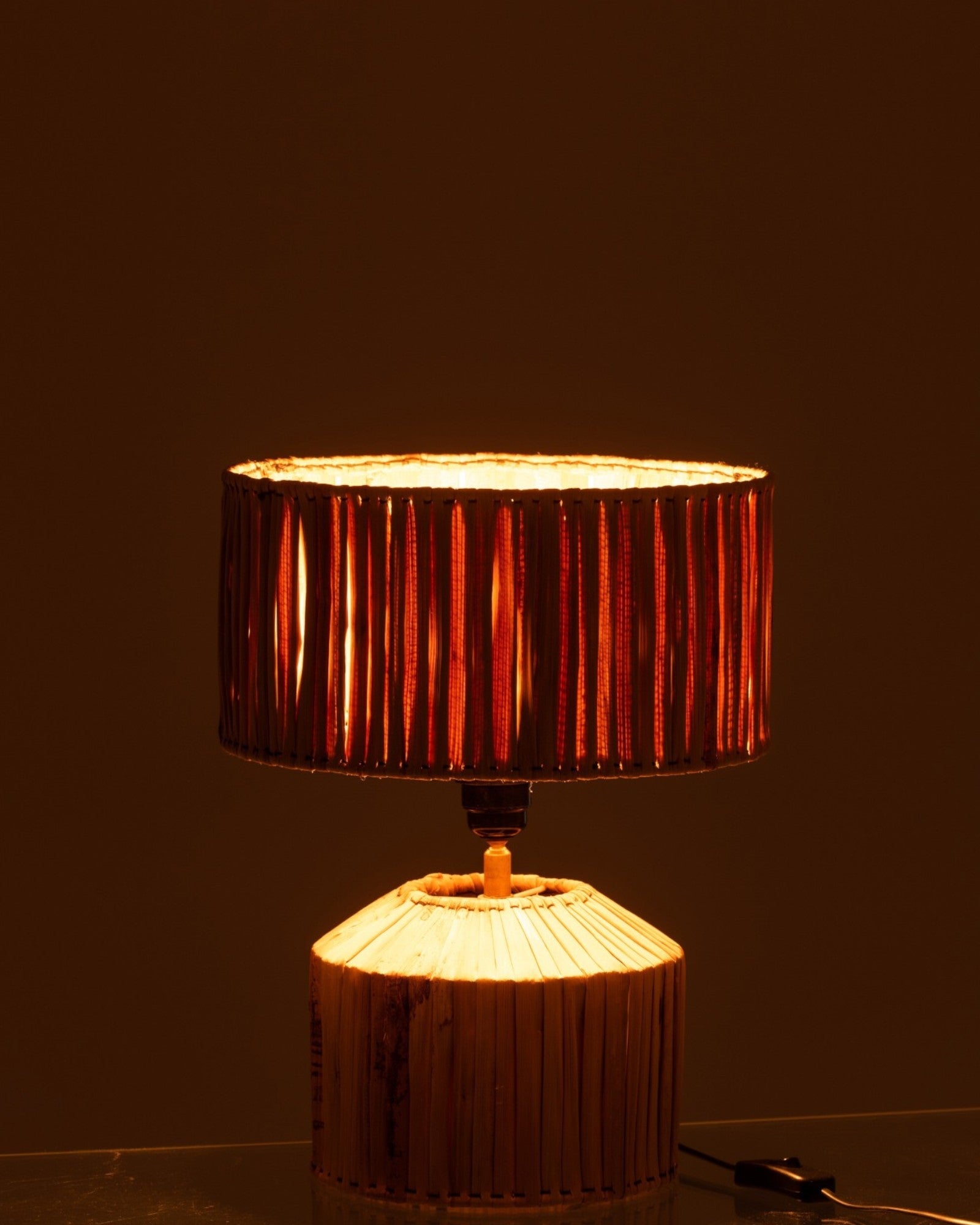 Claume | Lampe de table en bambou – design naturel – E27, 35 cm