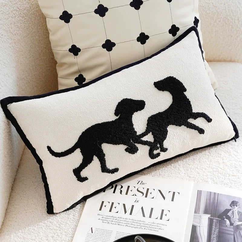 Housse de Coussin Tactile Noire