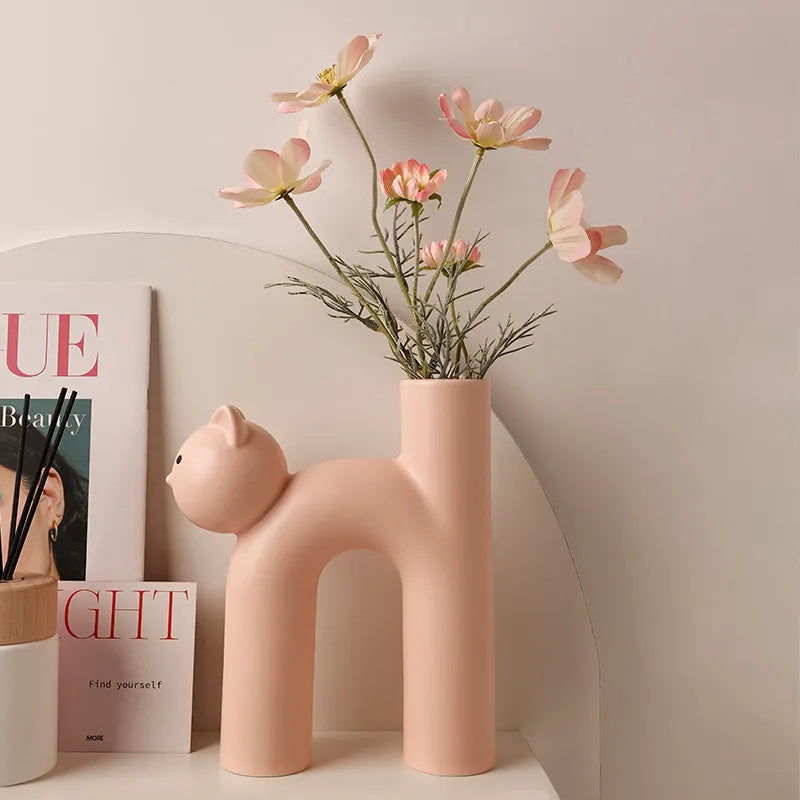 Vase en Porcelaine Marbly Cat