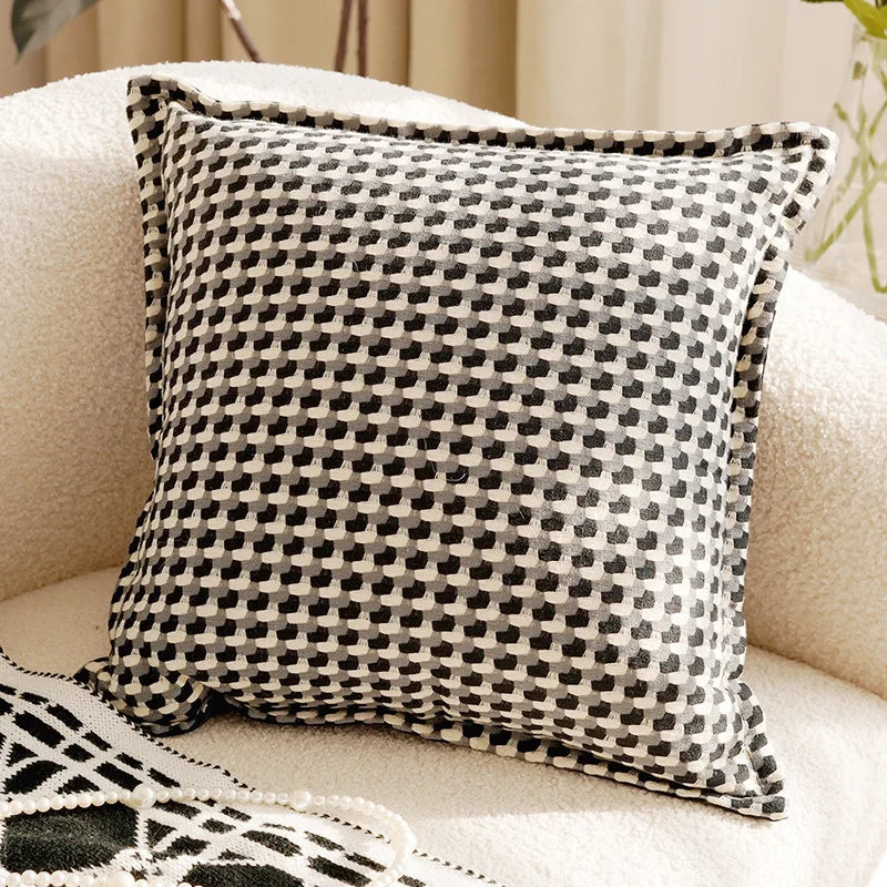 Housse de Coussin Tactile Noire