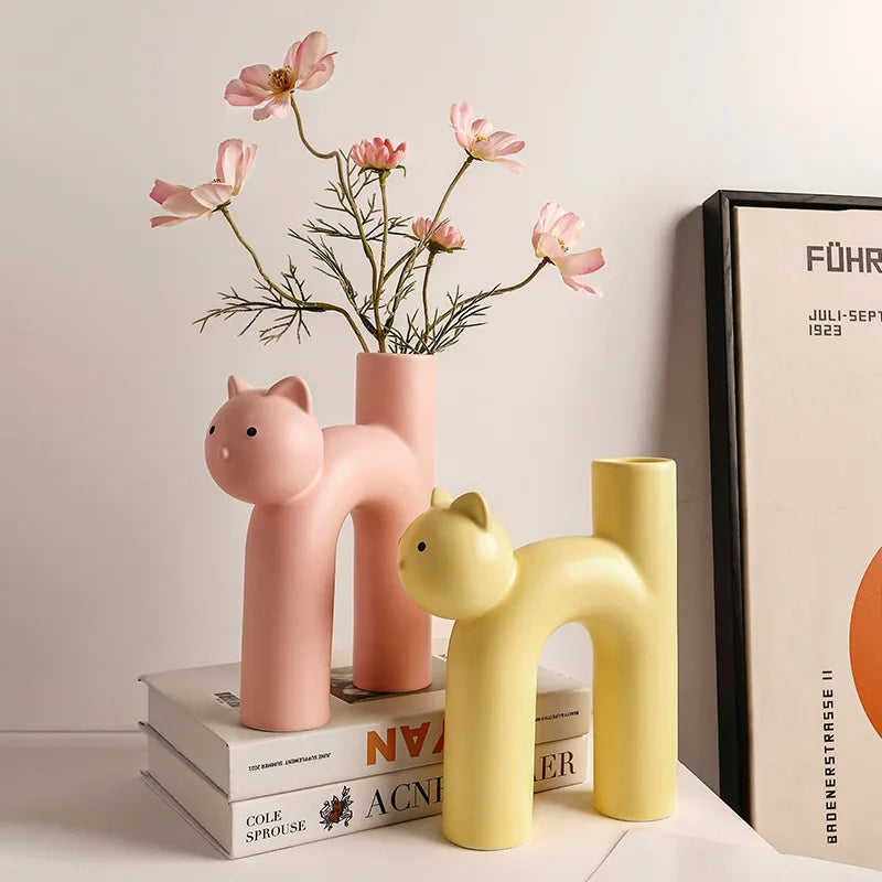Vase en Porcelaine Marbly Cat