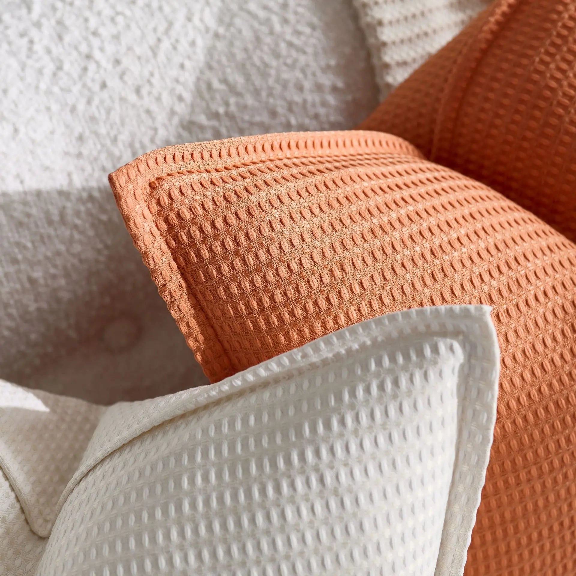Housse de Coussin Texturée en Gaufre