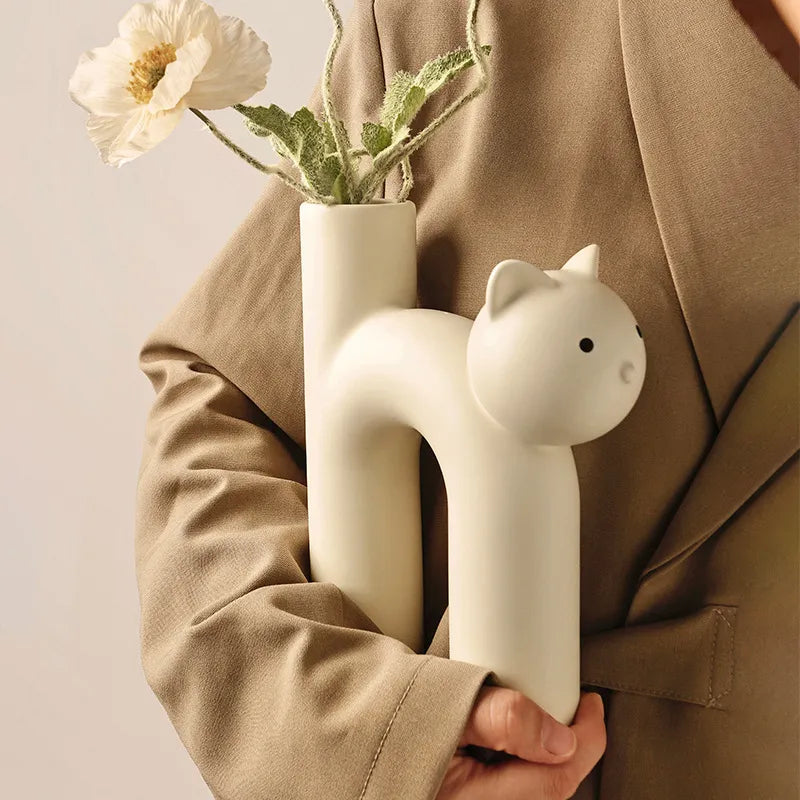 Vase en Porcelaine Marbly Cat