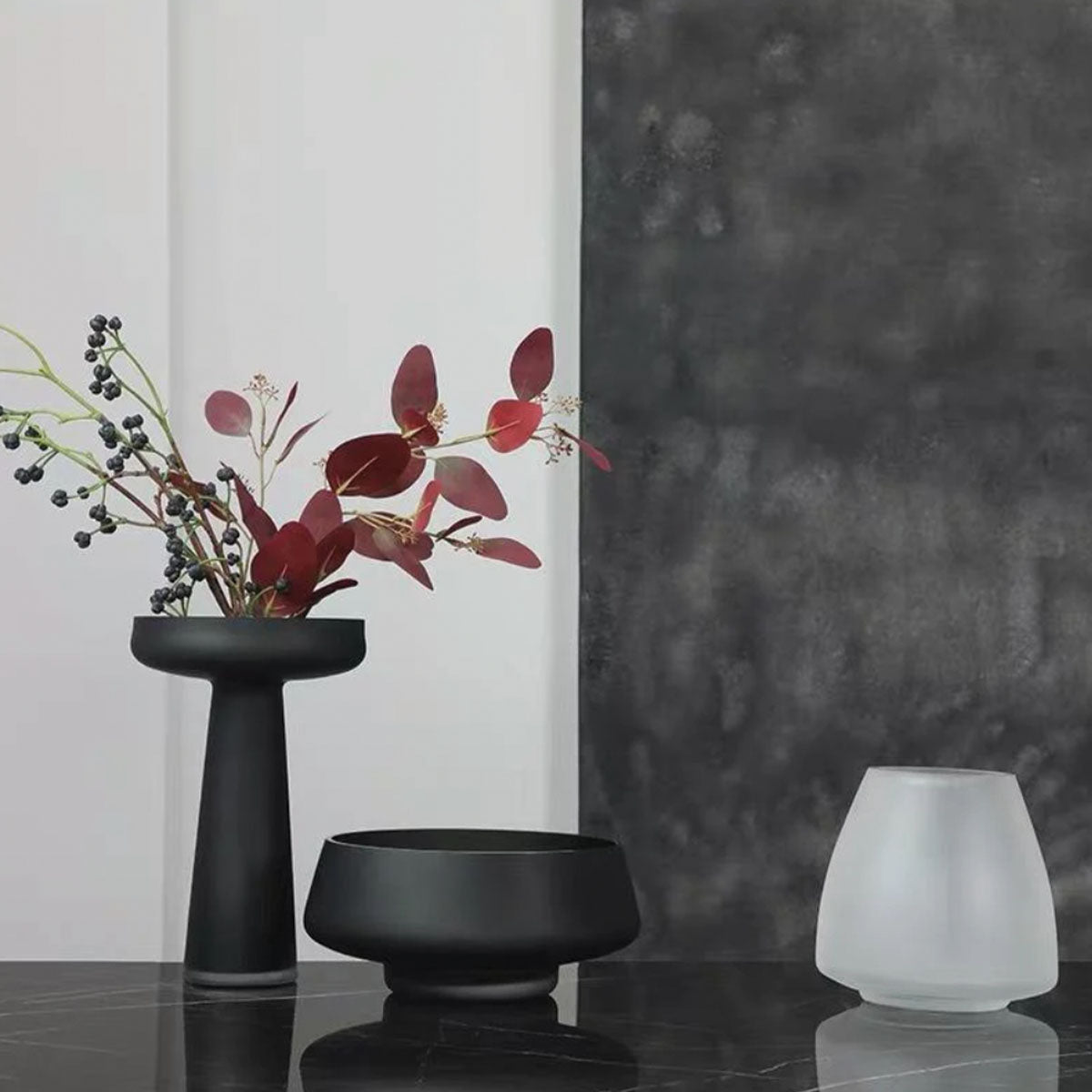 Hemige | Vase en verre dépoli – design moderne – élégance assurée