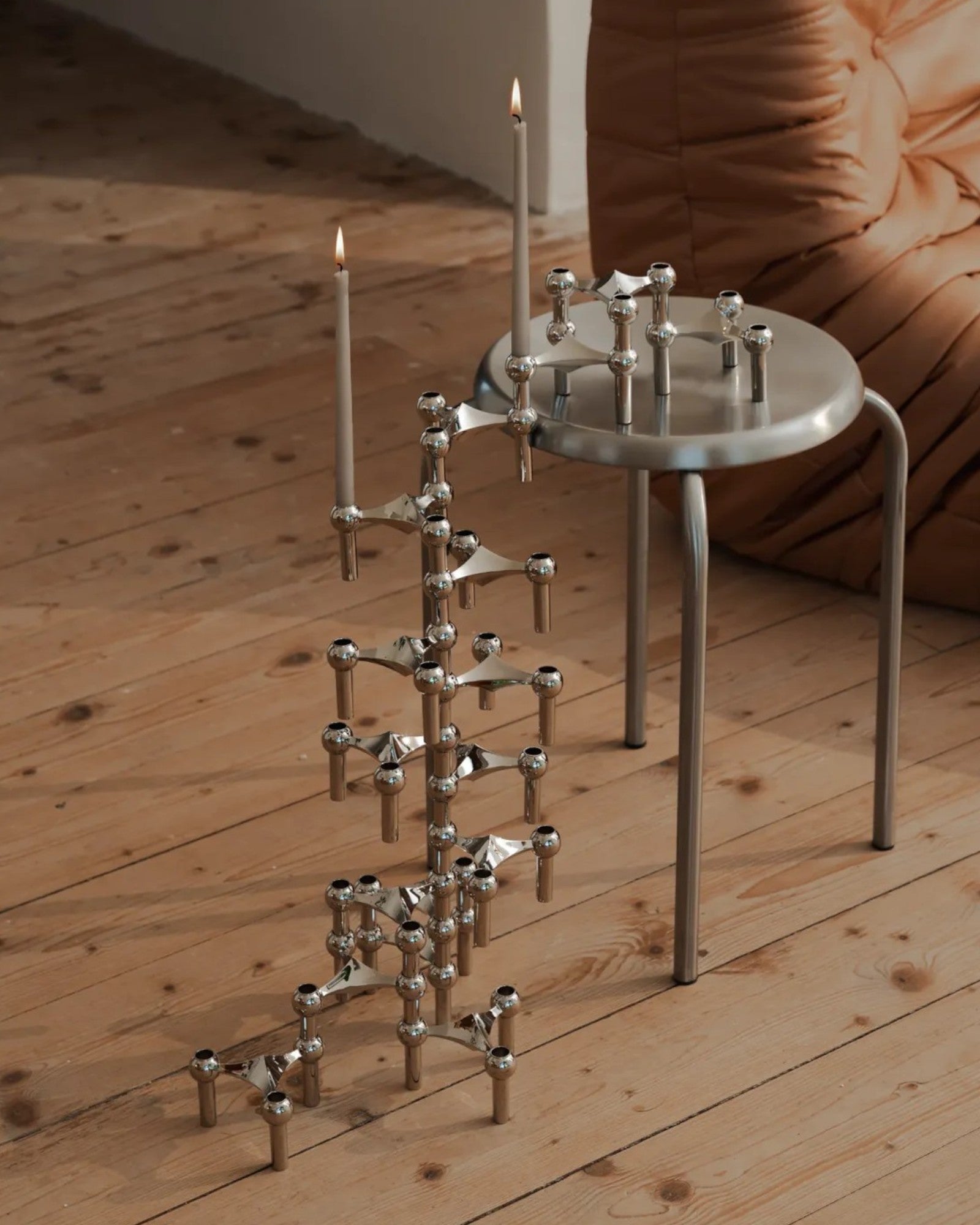 Maieau | Bougeoirs sculpturaux – métal raffiné – 3 pièces