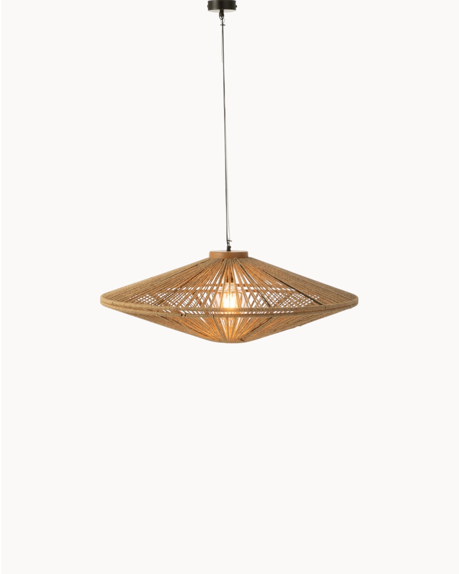Fjoume | Lampe suspendue en métal et jute – élégante et spacieuse