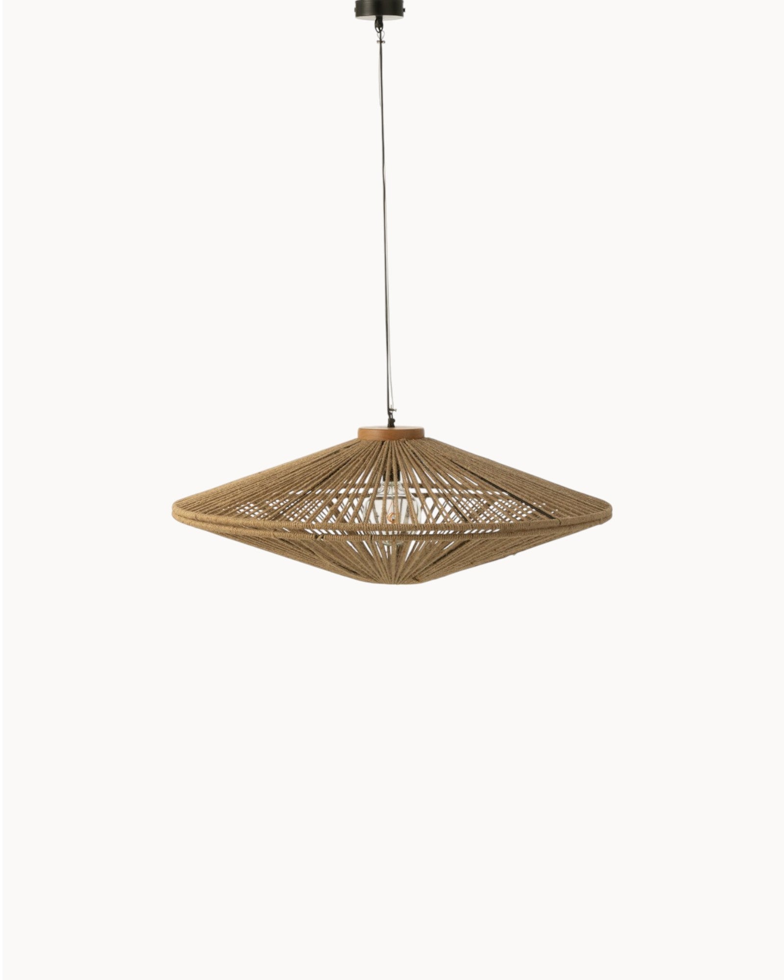 Fjoume | Lampe suspendue en métal et jute – élégante et spacieuse