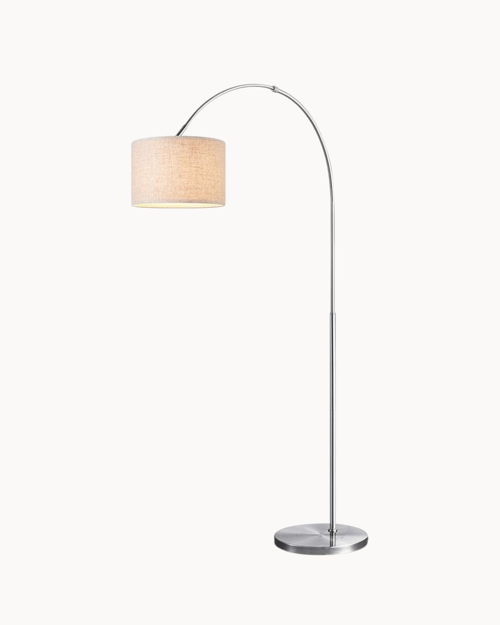 Douce Tidlos | Lampe sur pied moderne – acier brossé – abat-jour en lin