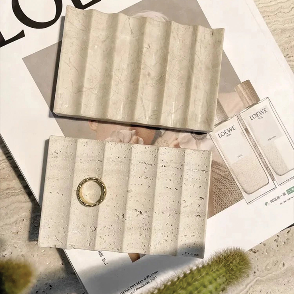 Norord | Plateau en pierre – design strié – élégance naturelle
