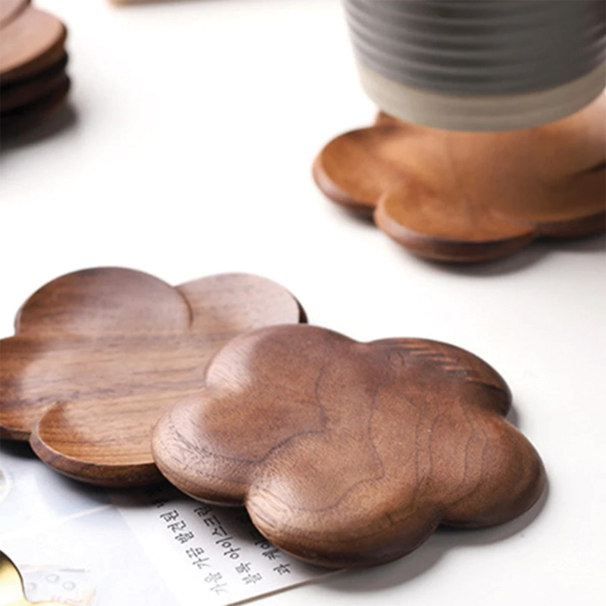Brume Skon | Sous-verres en noyer – élégance naturelle – protection chic