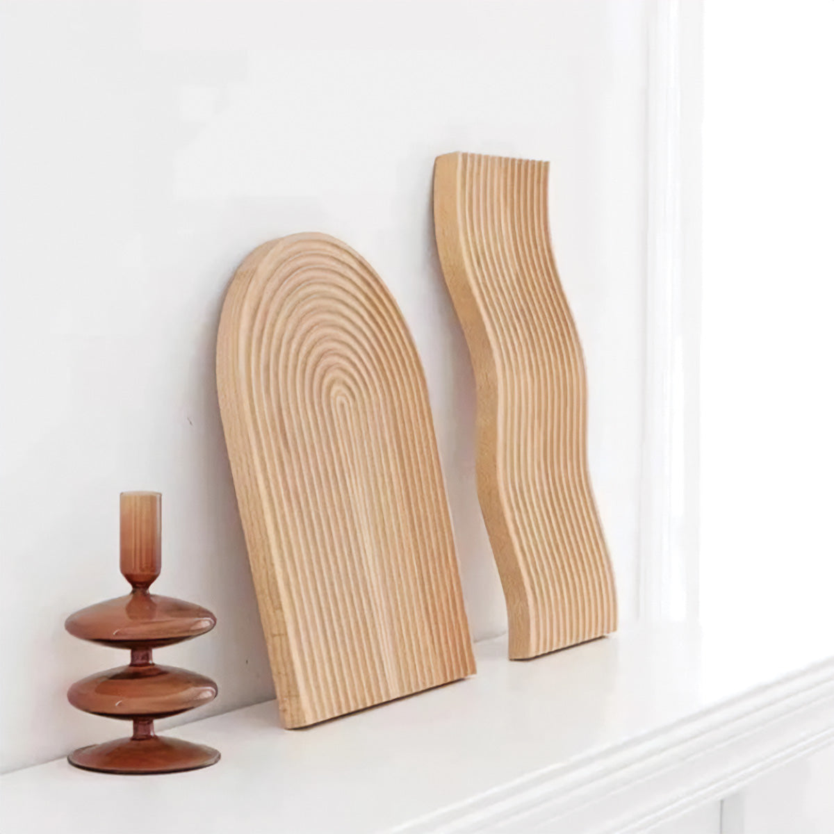 Maison Snö | Plateau en bois ondulé – Élégance naturelle – Design unique