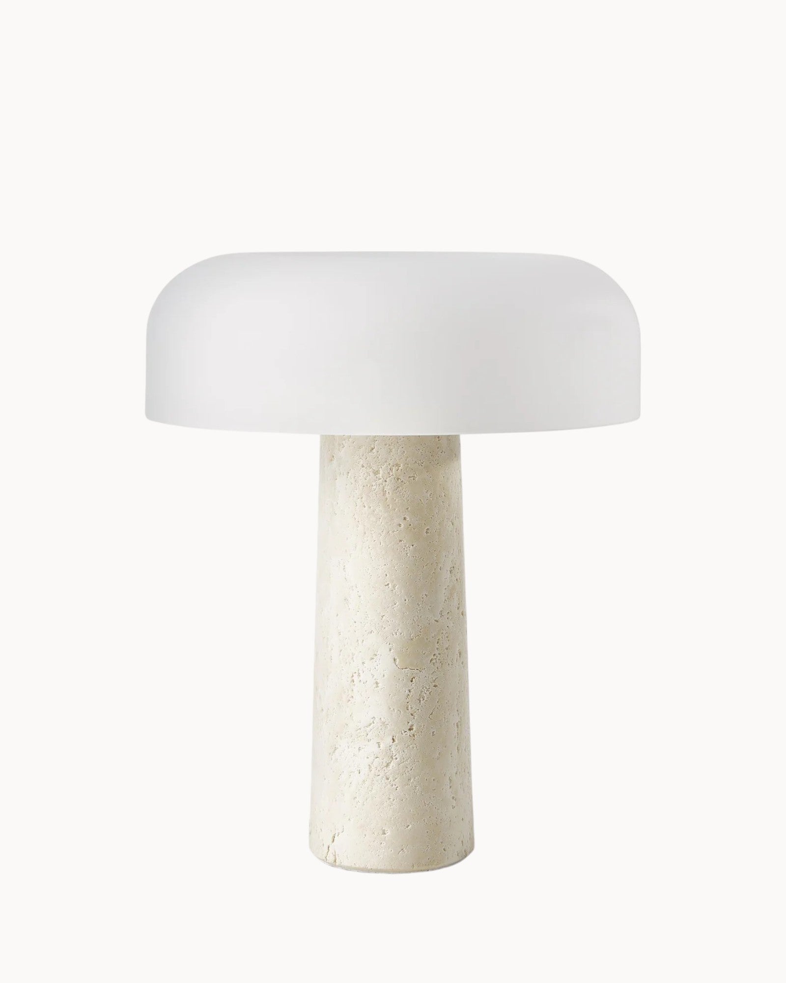 Mateil | Lampe de table élégante – verre blanc et marbre brun – Ø32cm