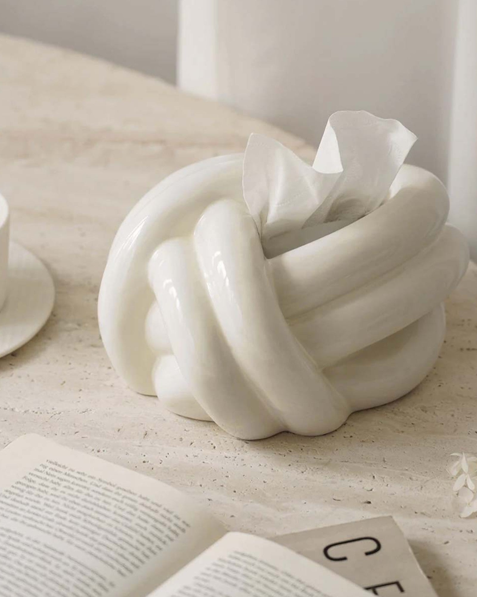 Pur Storm | Boîte à mouchoirs en céramique – Design moderne et minimaliste