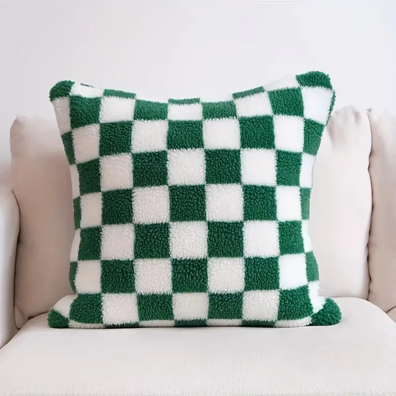Housse de Coussin à Motif Vichy